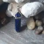 Crystal Point Pendant - Blue Goldstone