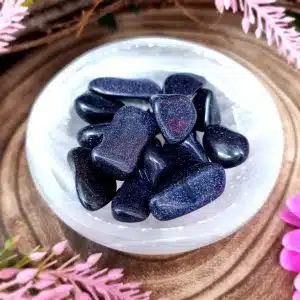 Blue Goldstone Crystal Tumblestone
