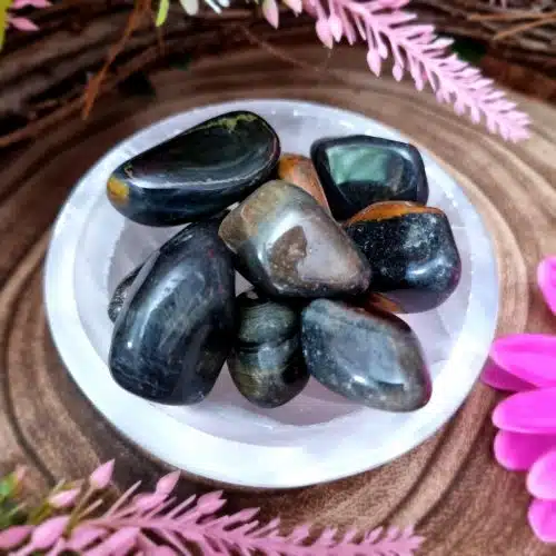 Blue Tigers Eye Crystal Tumblestone