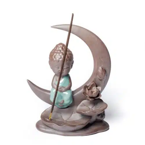 Buddha on Moon Backflow Incense Holder