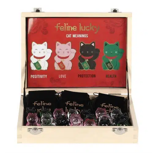 Lucky Cat Glass Charm in a Bag