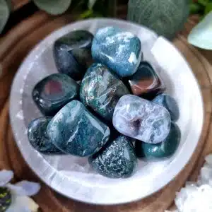 Moss Agate Crystal Tumblestone