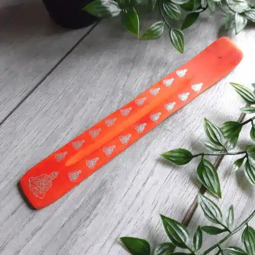 Orange Buddha Wooden Incense Holder