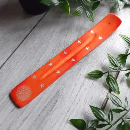 Orange Flower of Life Incense Holder