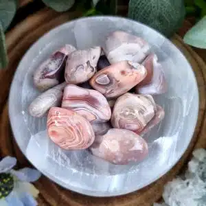 Pink Botswana Agate Crystal Tumblestone