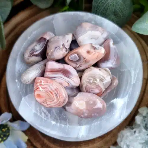 Pink Botswana Agate Crystal Tumblestone
