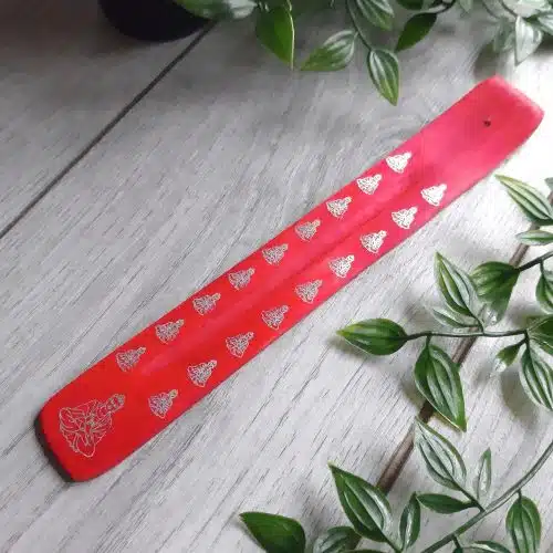 Red Buddha Wooden Incense Holder