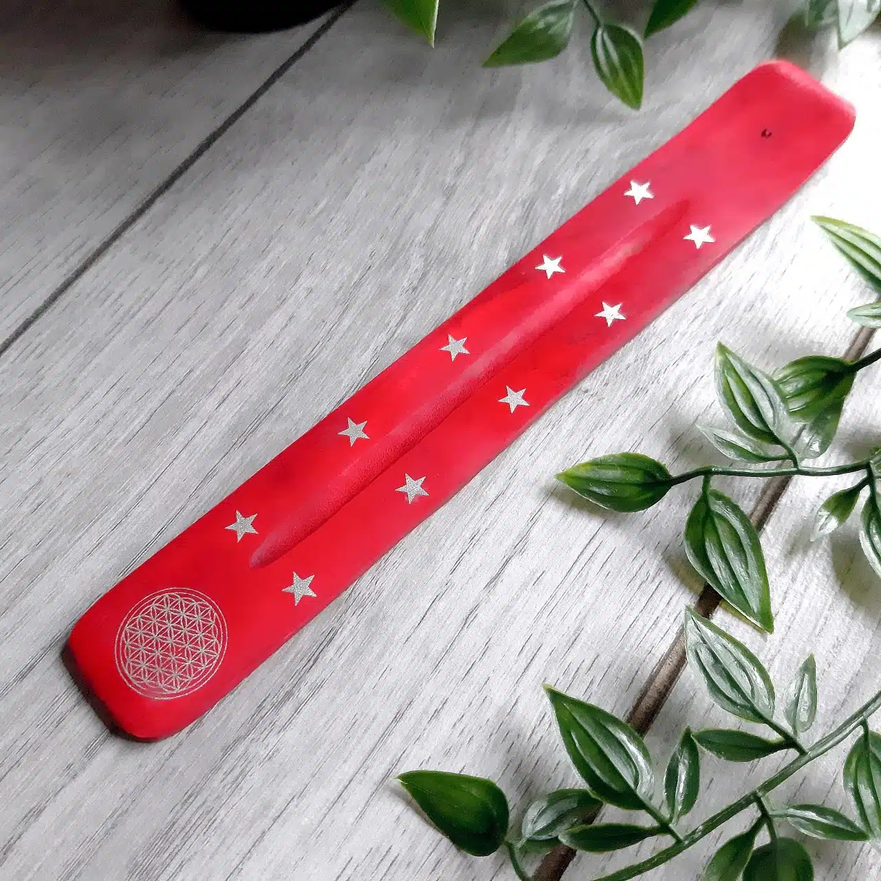 Red Flower of Life Incense Holder Red Flower of Life Incense Holder
