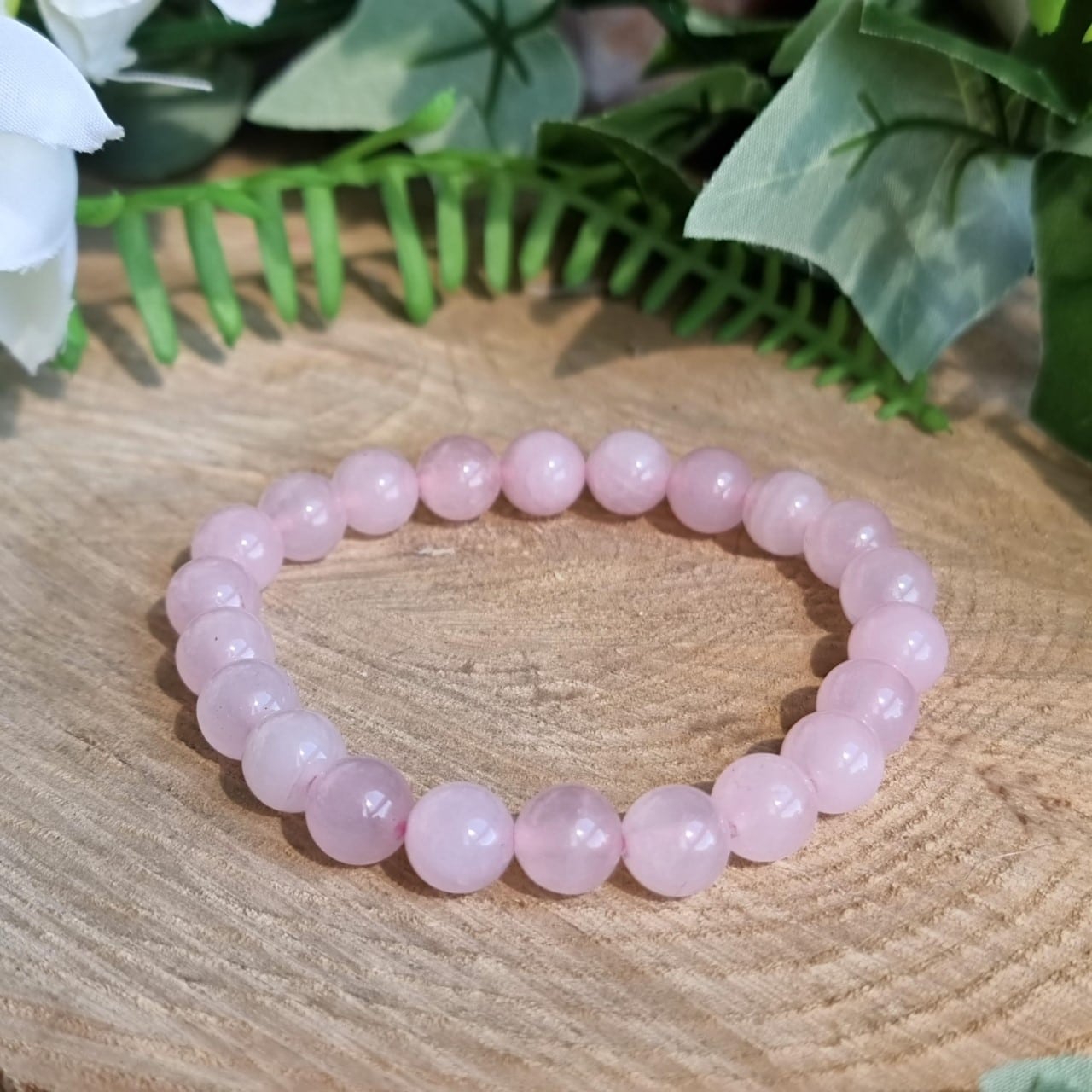 Crystal Bracelet Rose Quartz Purple Lotus