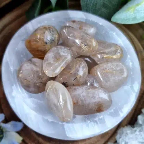 Rutilated Quartz Crystal Tumblestone