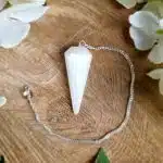 Faceted Pendulum - Selenite