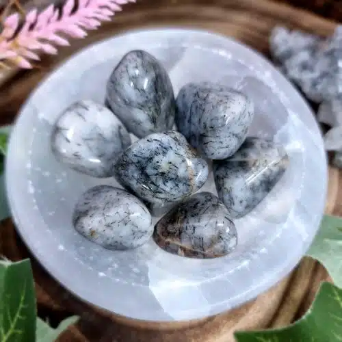 Tourmalinated Quartz Crystal Tumblestone