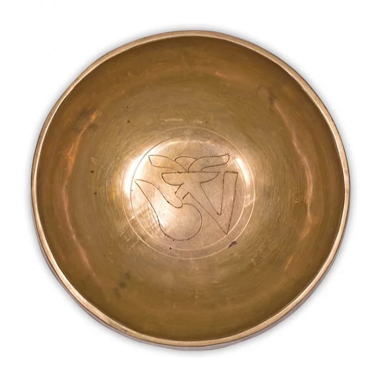 Large Singing Bowl – Ohm Engraving – Purple Lotus