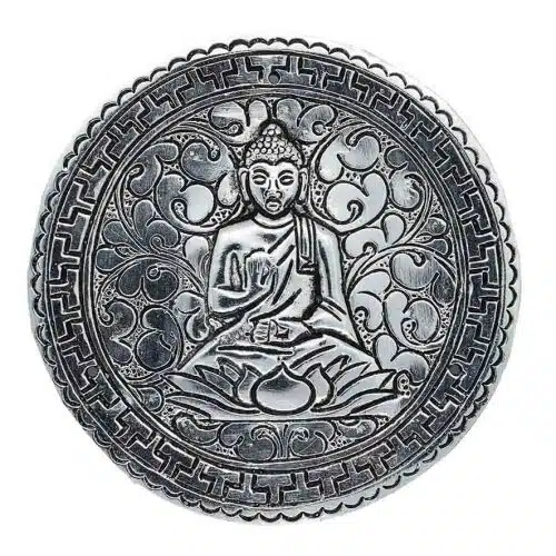 Metal Buddha Incense Holder Dish