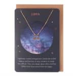 Libra Zodiac Necklace & Card