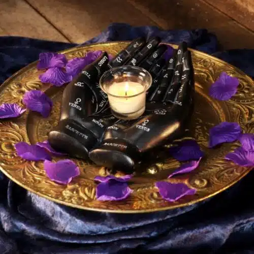 Black Palmist Guide Candle Holder