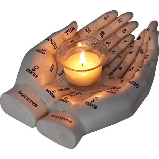 White Palmist Guide Candle Holder White Palmist Guide Candle Holder