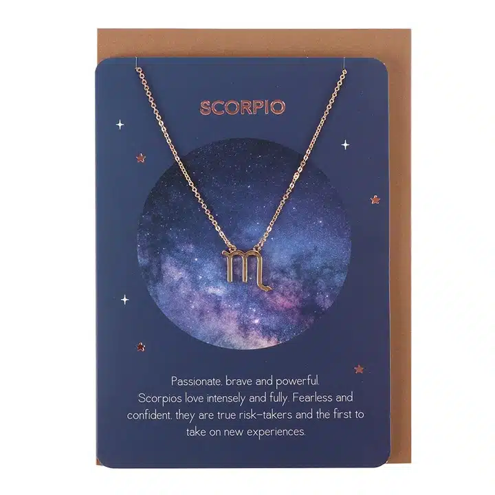 Scorpio Zodiac Necklace & Card Scorpio Zodiac Necklace & Card