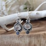 Silver Rose Quartz & Labradorite Earrings