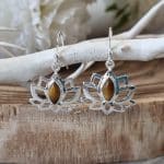 Silver Tigers Eye Earrings