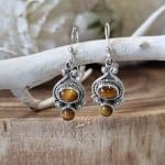 Silver Tigers Eye Earrings