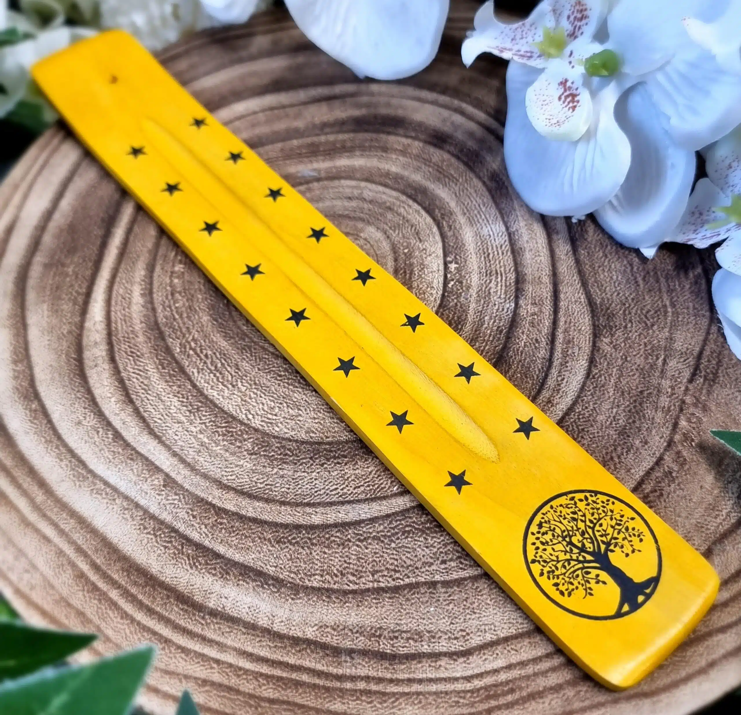 Yellow Tree of Life Wooden Incense Holder Yellow Tree of Life Wooden Incense Holder