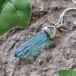 Silver Point Pendant - Aqua Aura