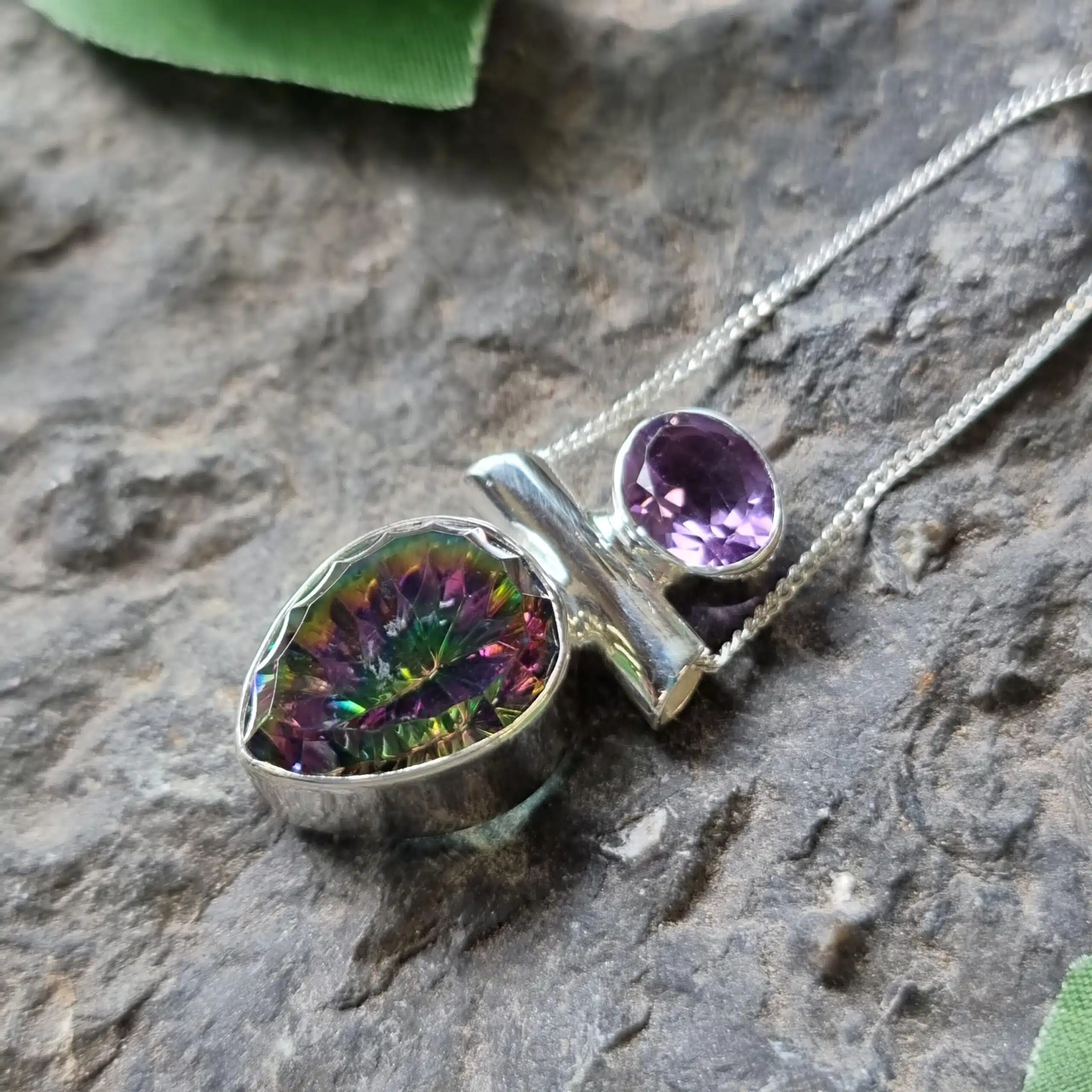 Silver Mystic Topaz & Amethyst Pendant Silver Mystic Topaz & Amethyst Pendant