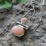 Pink Opal Pendant - Silver