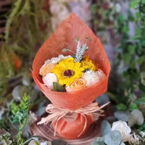 Orange Soap Flower Bouquet