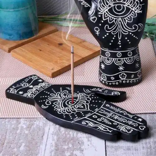 Black Hamsa Hand Incense Holder