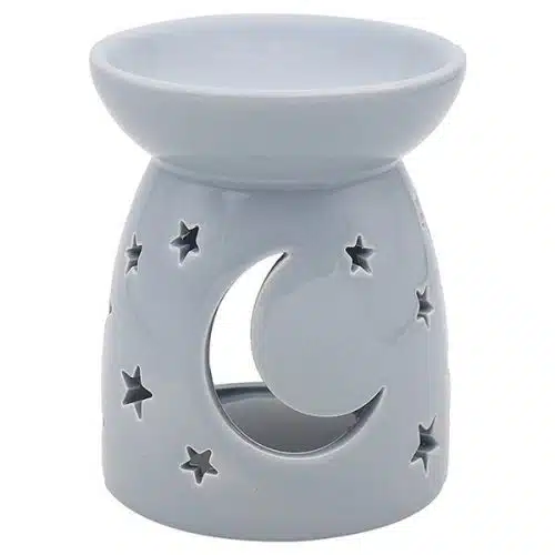 Grey Crescent Moon Oil Burner