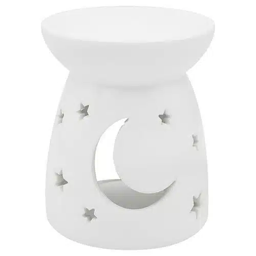 White Crescent Moon Oil Burner