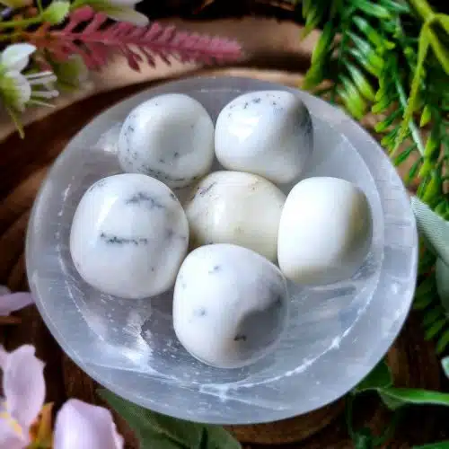 White Opal Crystal Tumblestone