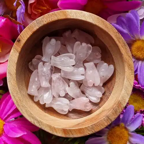 Tiny Rose Quartz Crystal Angel