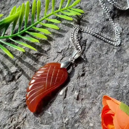 Carnelian Crystal Wing Pendant
