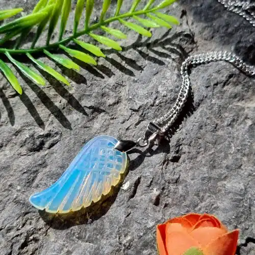 Opalite Crystal Wing Pendant