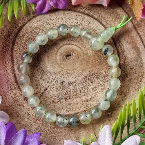Prehnite Crystal Bracelet with Tassel