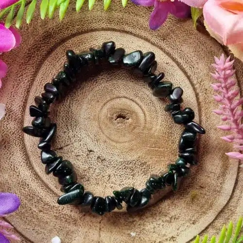 Green Goldstone Chip Bracelet