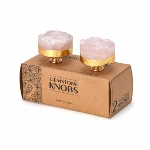 Crystal Door Knobs - Rose Quartz