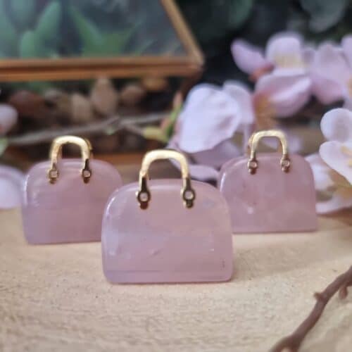 Rose Quartz Crystal Handbag