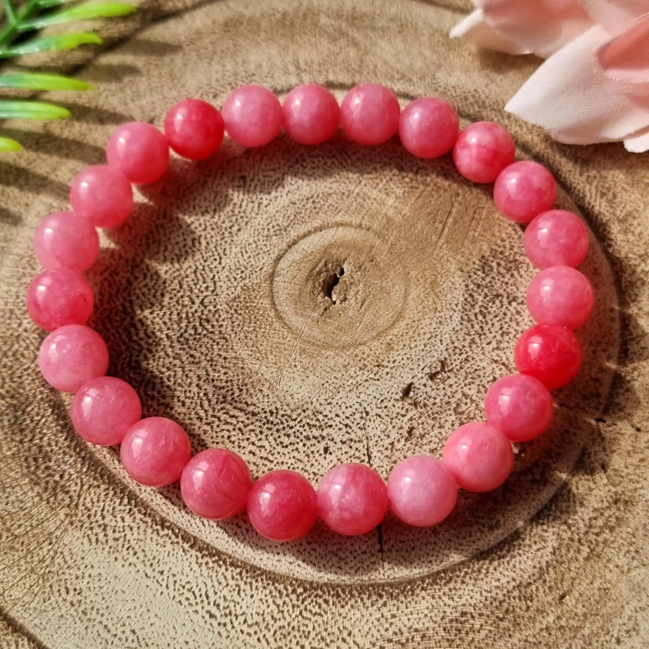 Pink Chalcedony Crystal Bracelet