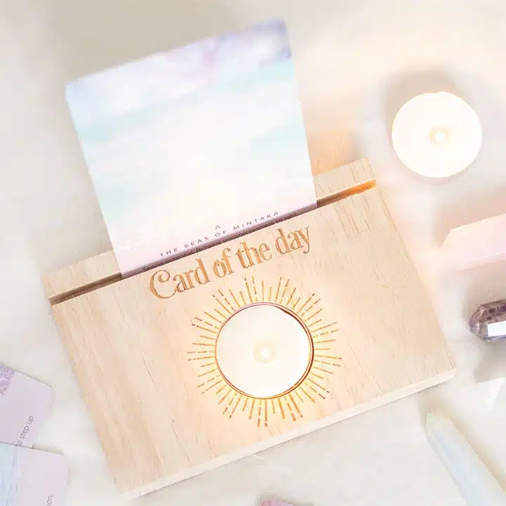 Natural Card of the Day Tarot Stand with T-Light Holder