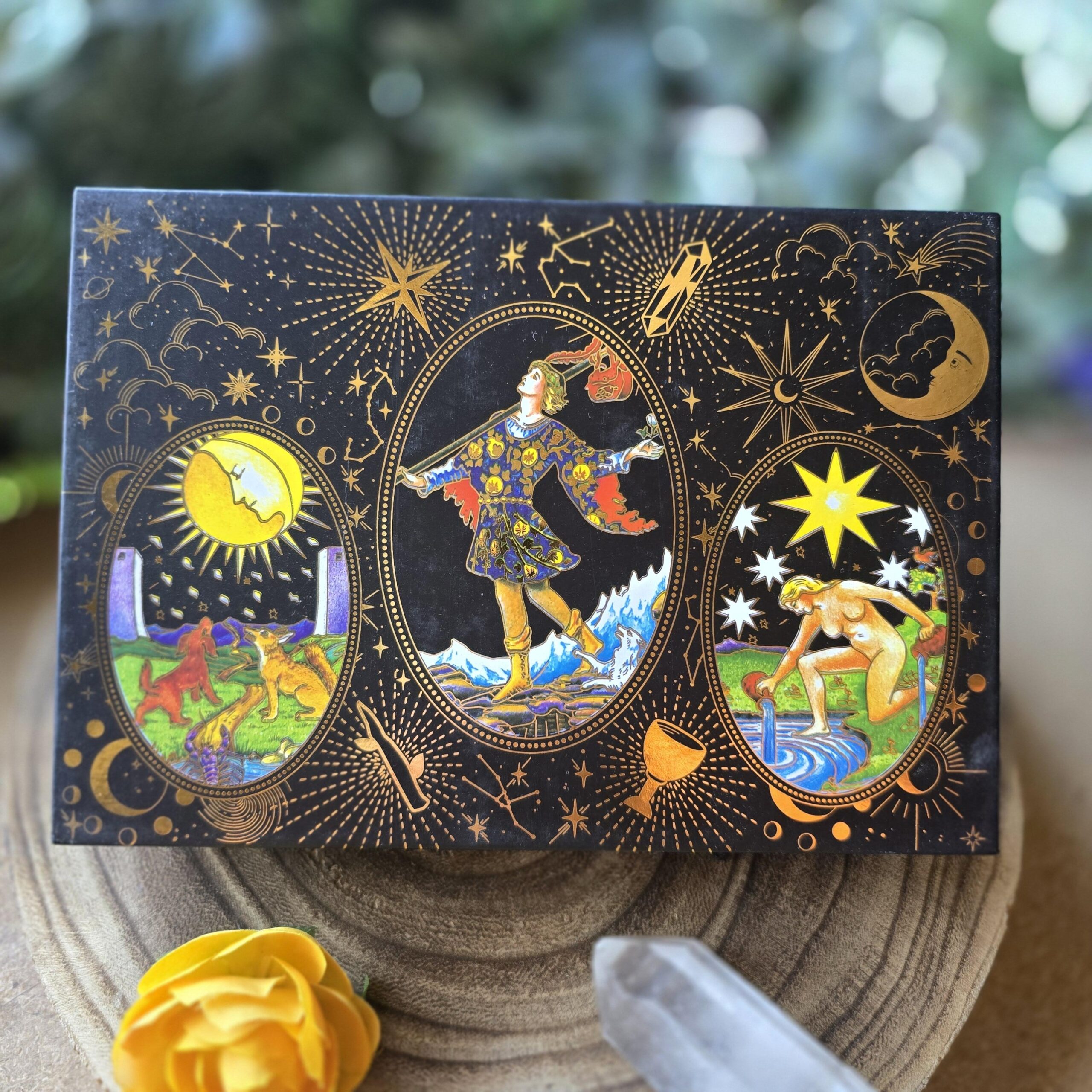 Gold Foil Tarot 'Let the Magic Begin' - Large Gift Set