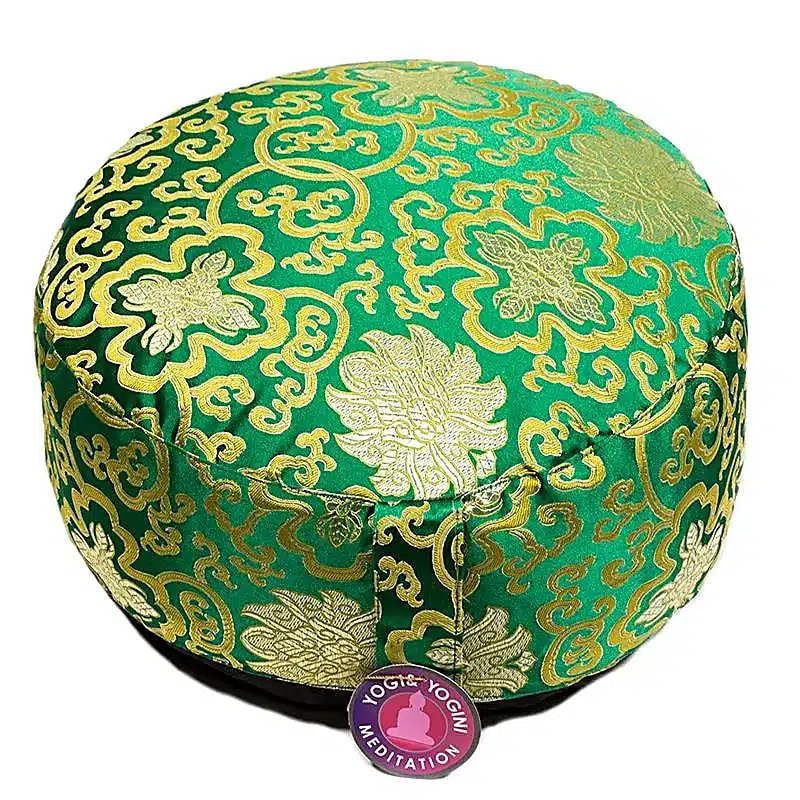 green lotus meditation cushion