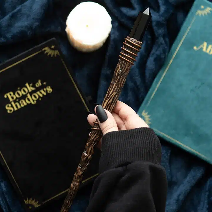Protection Black Obsidian Crystal Wand